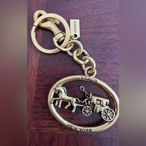 Coach Gold Oval Horse and Carriage Keychain- Rare 🎉